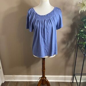 W5 Women's Blue Smocked Blouse